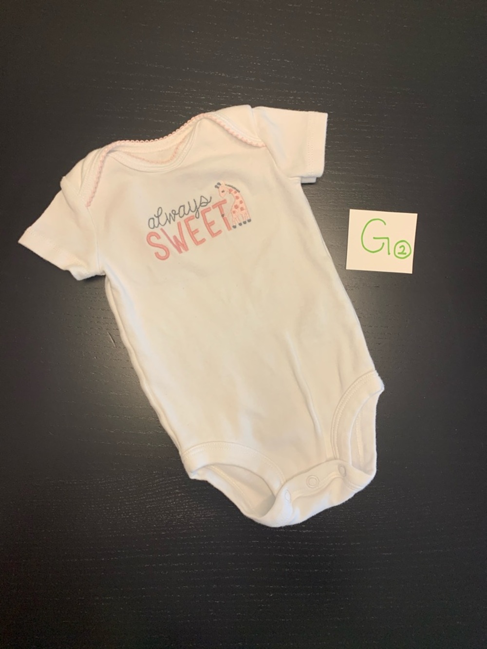 ⭐️5/$10.00⭐️ Child of Mine 0-3m White Giraffe Onesie